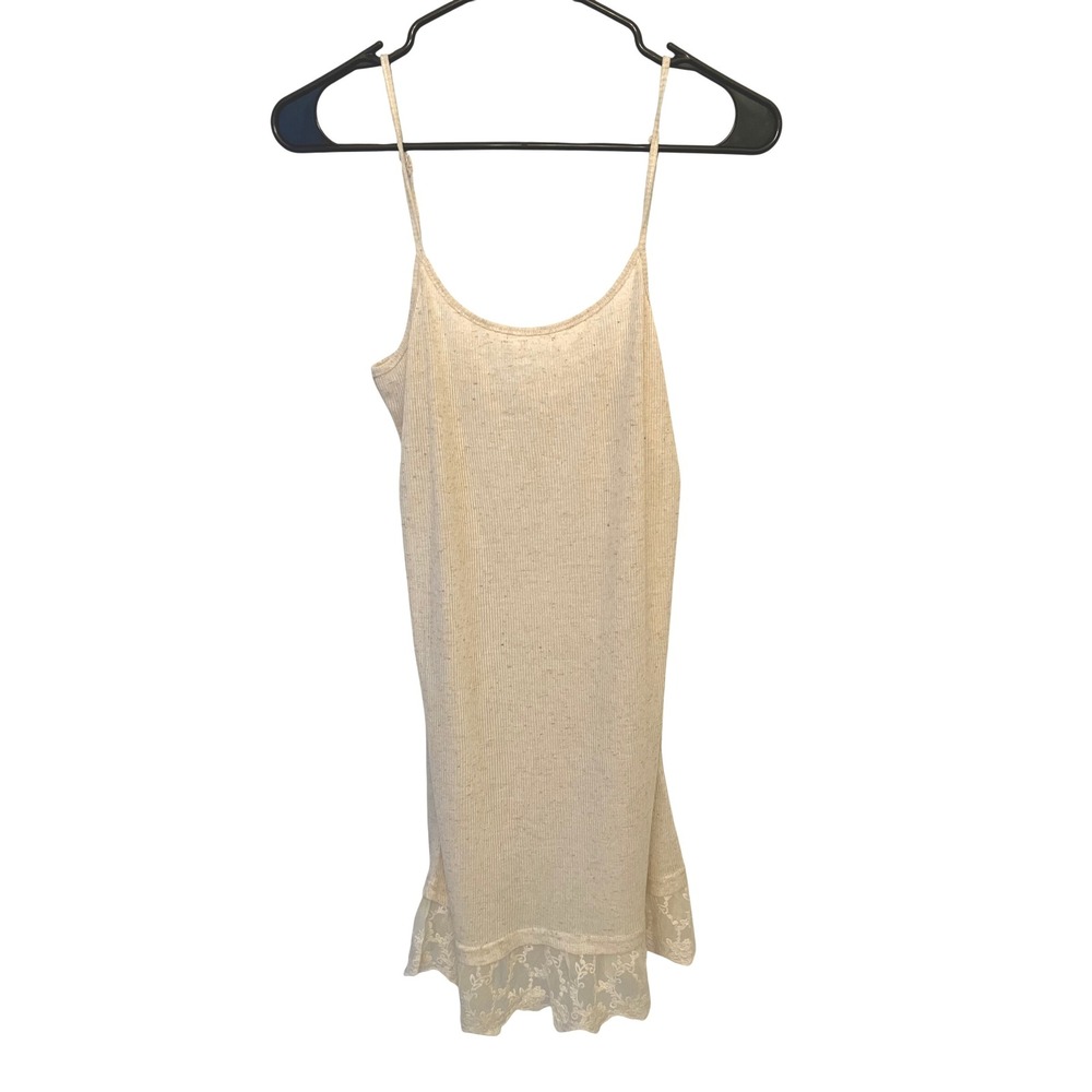 Umgee Ribbed Slip Dress with Adjustable‎ Straps Womens Cream Size Large NWT